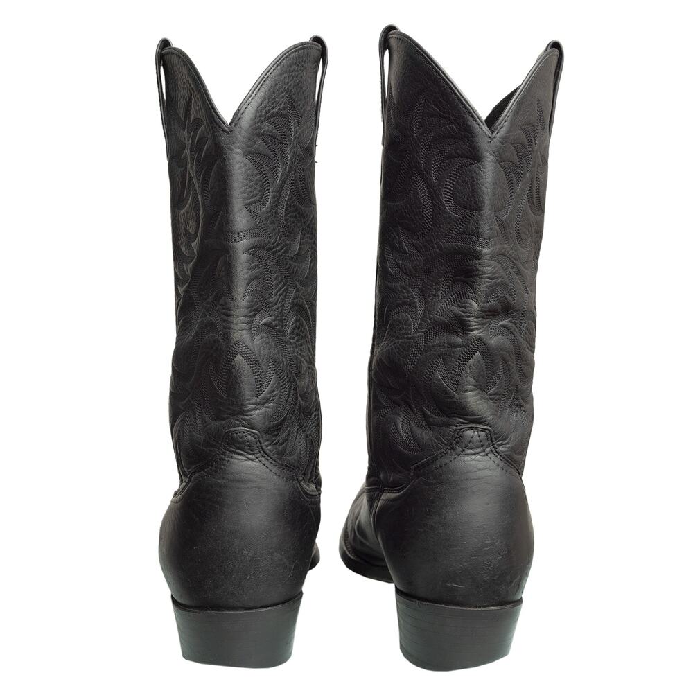 Men's Black Leather Ariat Heritage R Toe Western Cowboy Boots 34770 - 9EE - Picture 4 of 15